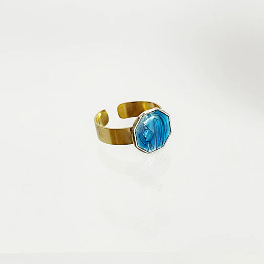 Bagues Médaillon bleu