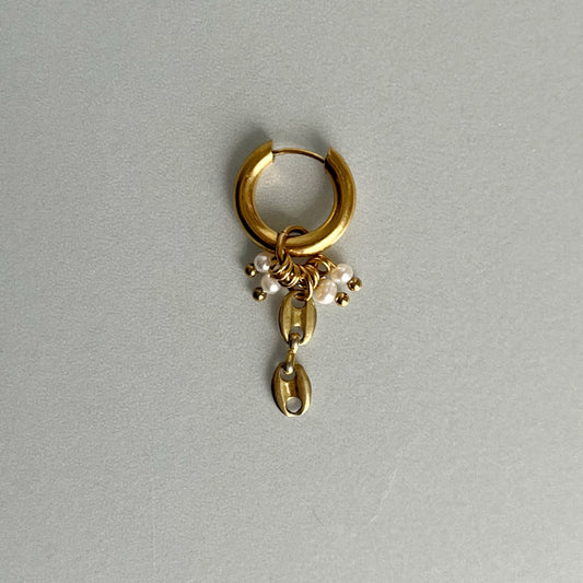 Boucle d'oreille - Grains de café dorés