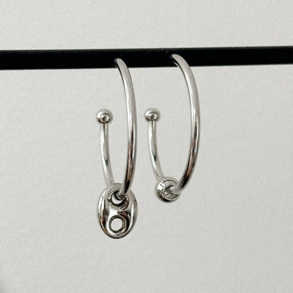Paire de boucles Lexie - Argentée