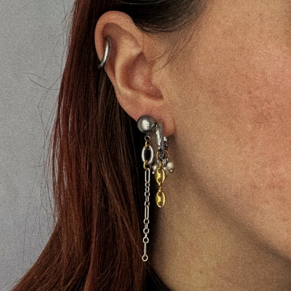 Boucle d'oreille - Acier & argent