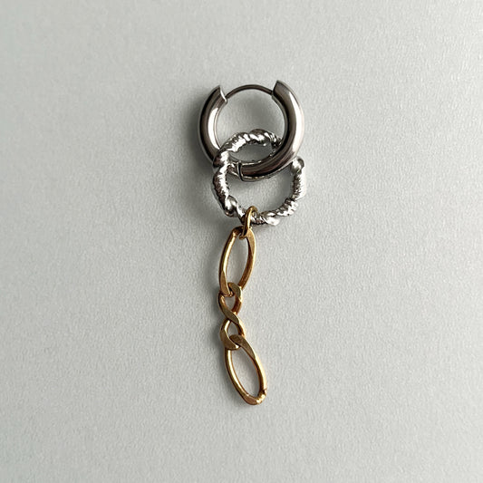 Boucle d'oreille - Maillon strié