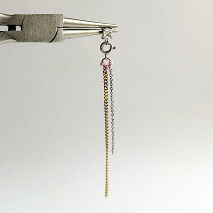 Boucle d’oreille - Strass zirconium & chaînes