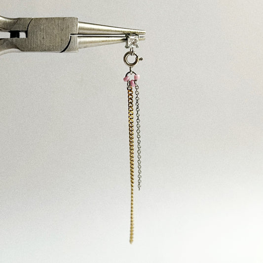 Boucle d’oreille - Strass zirconium & chaînes