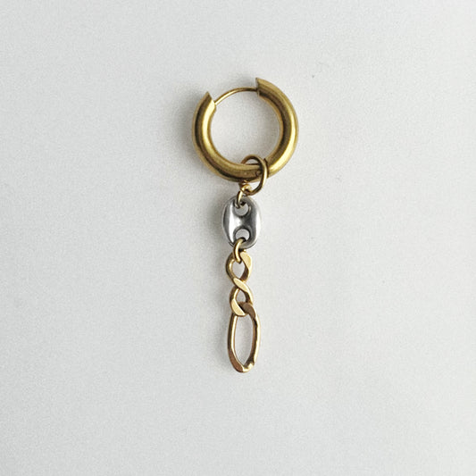 Boucle d'oreille - Grain de café & chaîne