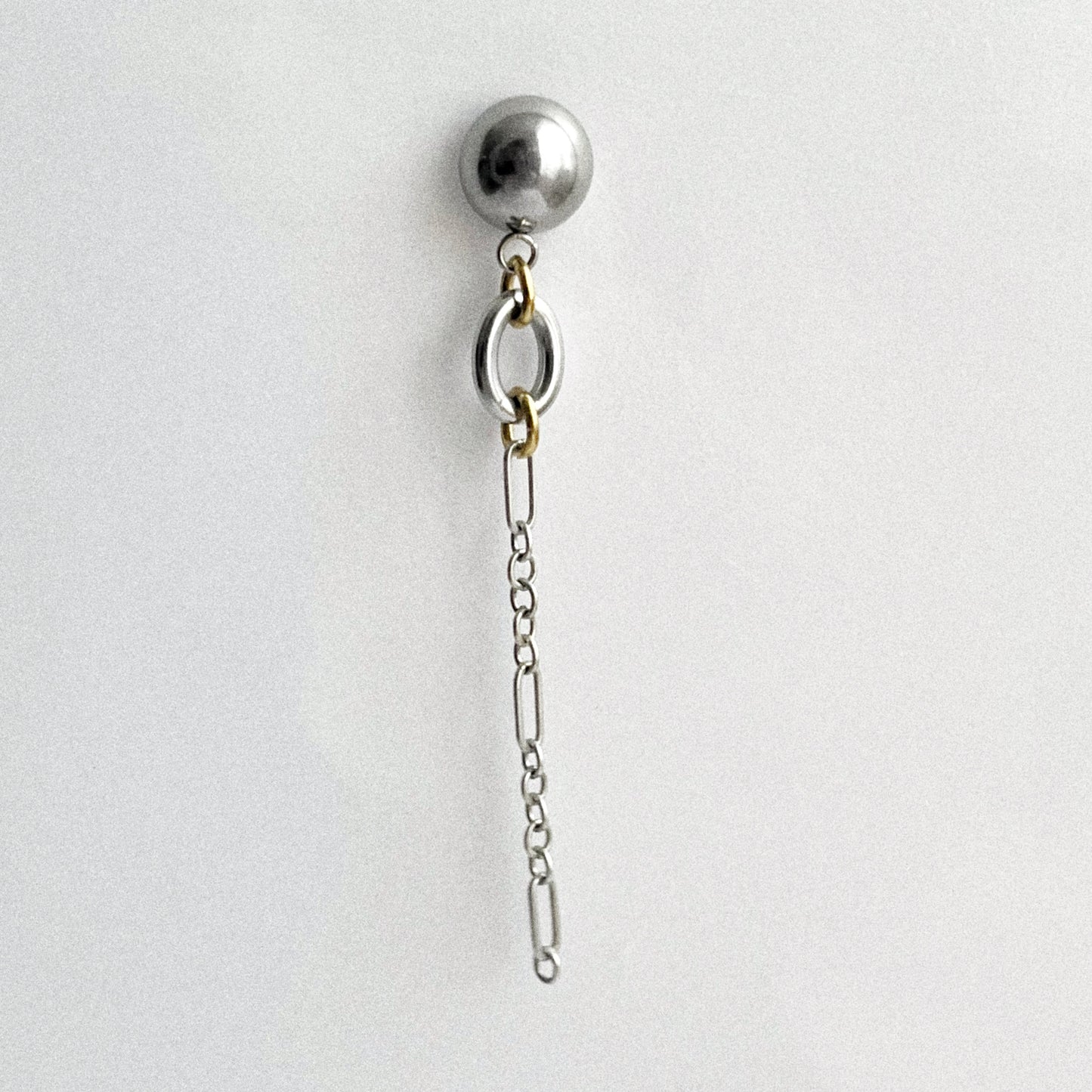 Boucle d'oreille - Acier & argent