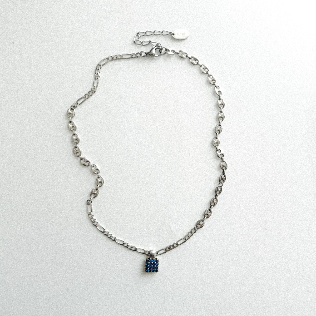 Collier - Pendentif strass bleu