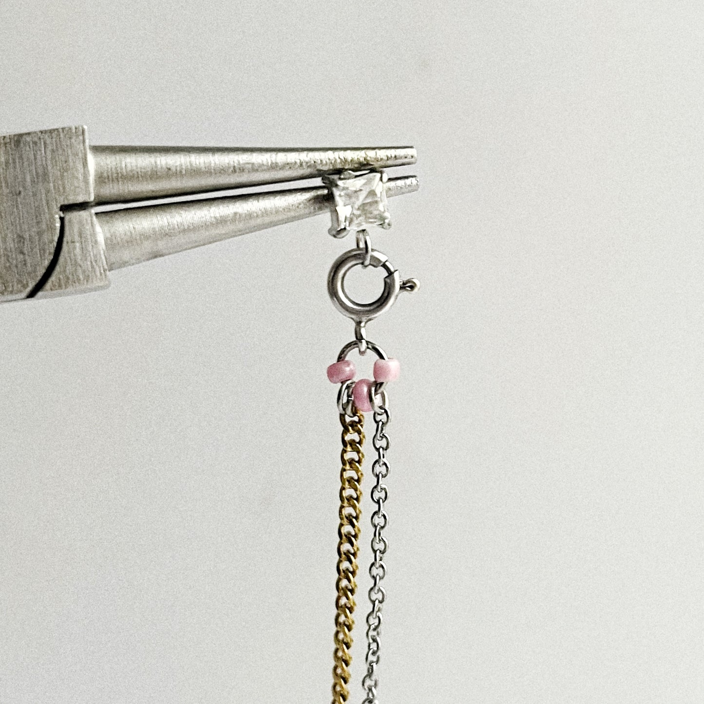 Boucle d’oreille - Strass zirconium & chaînes