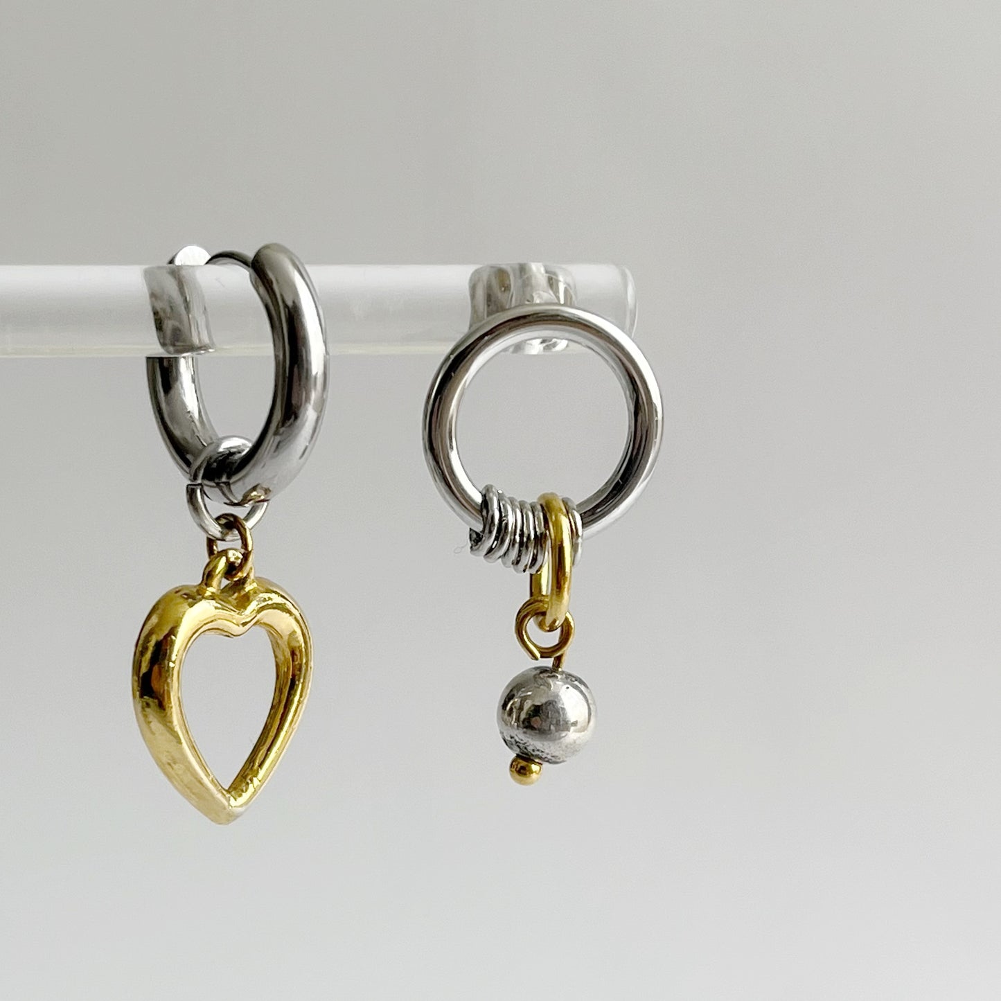 Paire de boucles - Coeur plaqué or