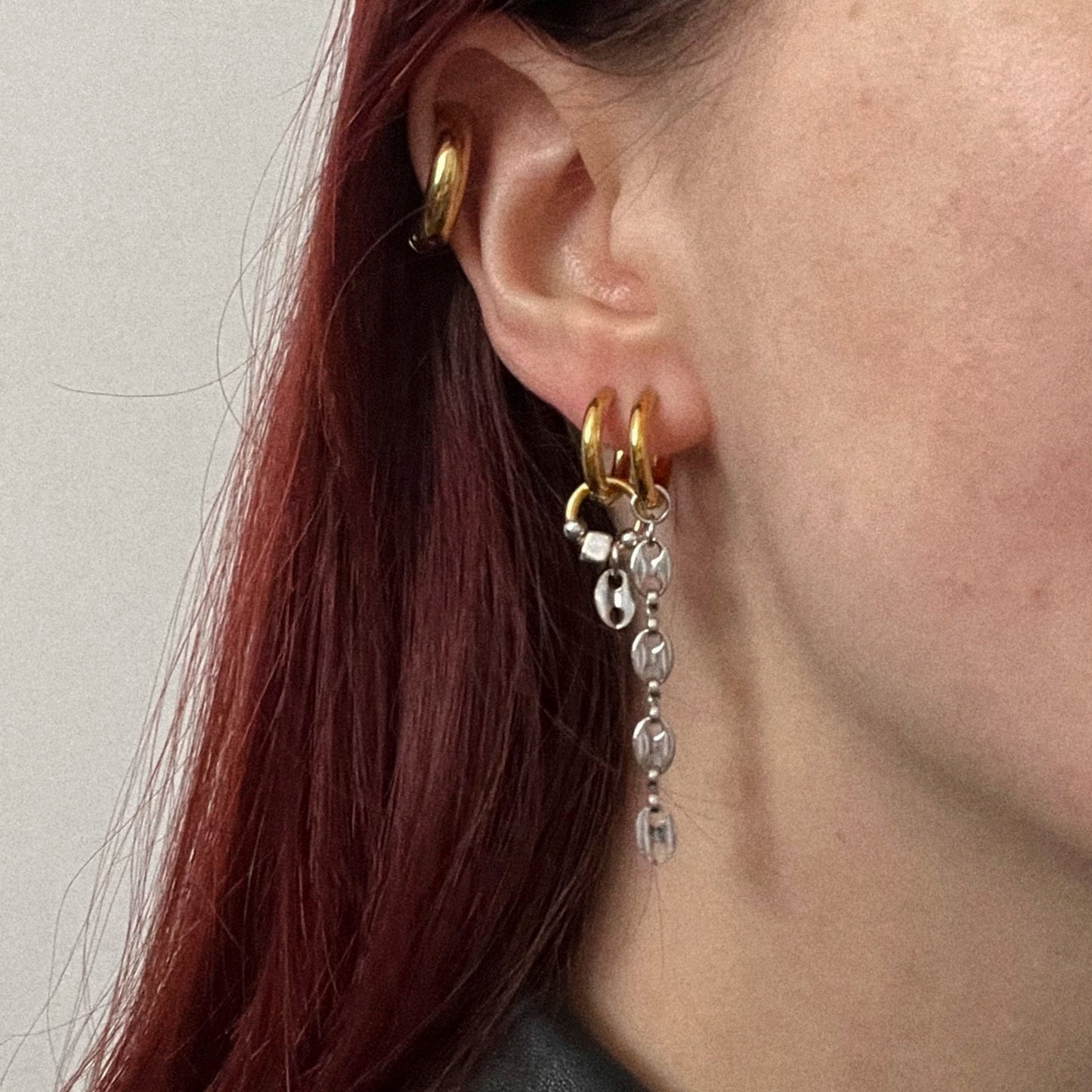 Paire de boucles - Détails chromés