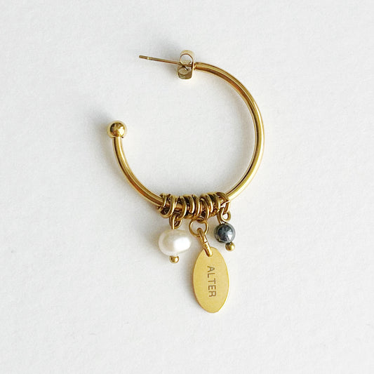 Boucle d'oreille - Créole & perles