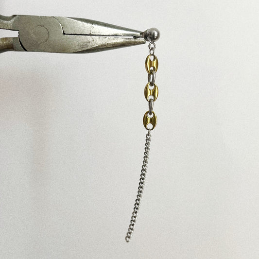 Boucle d'oreille - Grains de café dorés