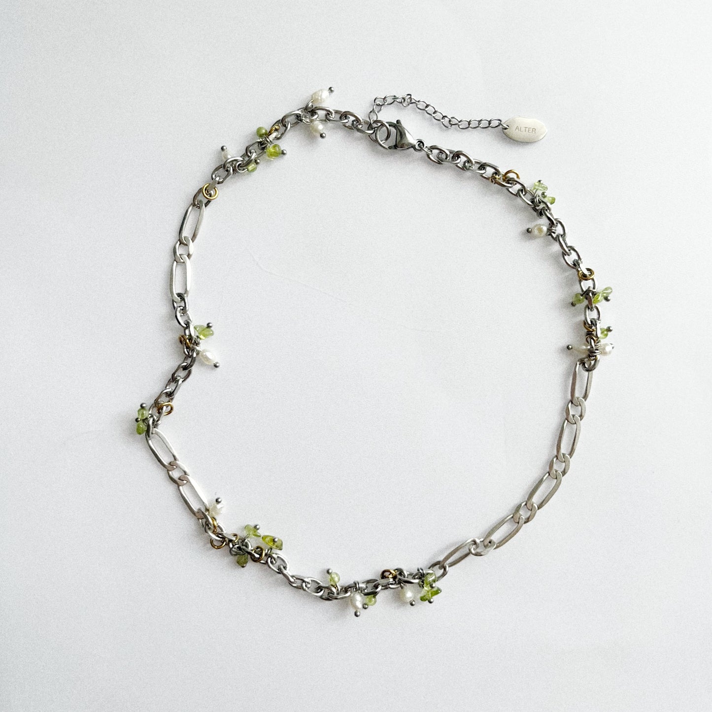 Collier - Perles d'eau douce & péridot