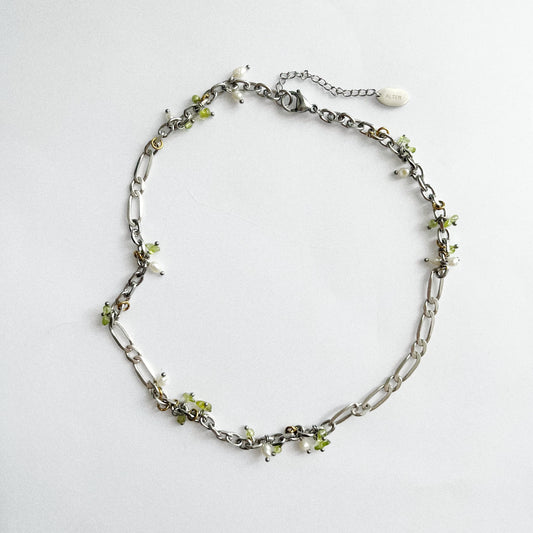 Collier - Perles d'eau douce & péridot