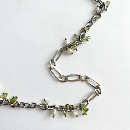 Collier - Perles d'eau douce & péridot