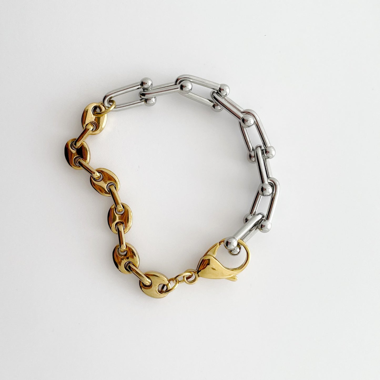 Bracelet grain de café doré