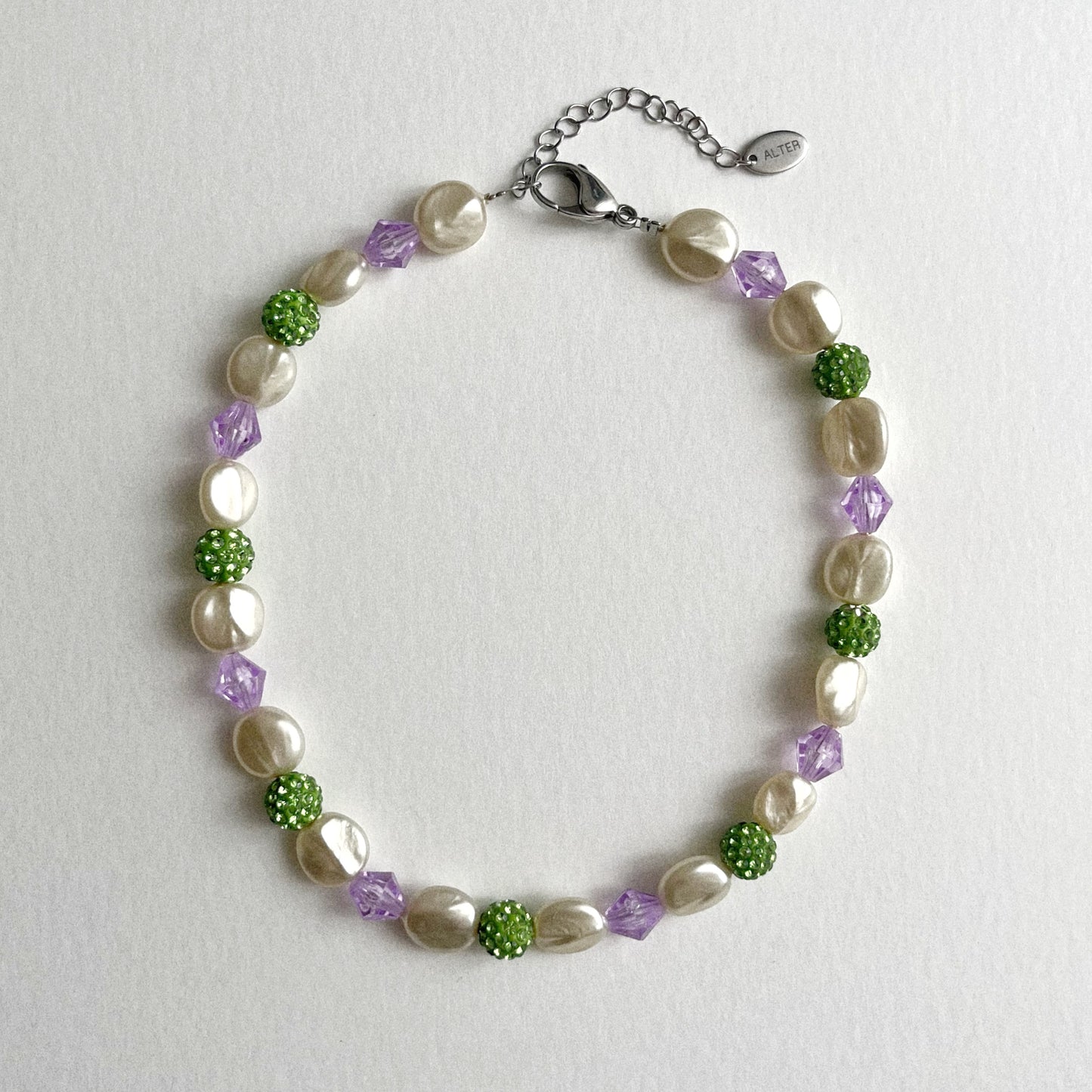 Collier de perles - Shamballa vert