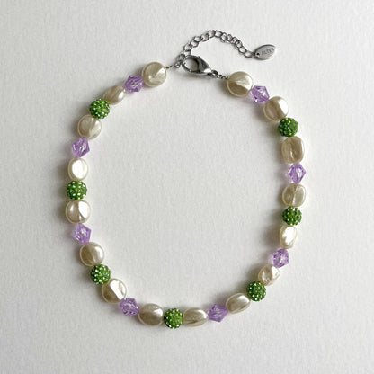 Collier de perles - Shamballa vert
