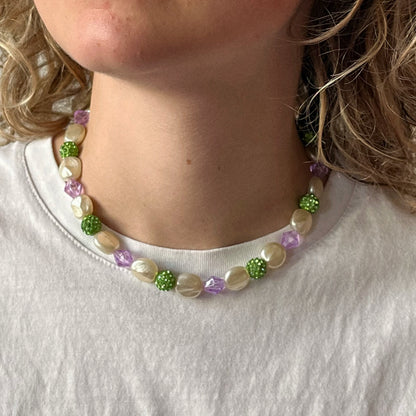 Collier de perles - Shamballa vert