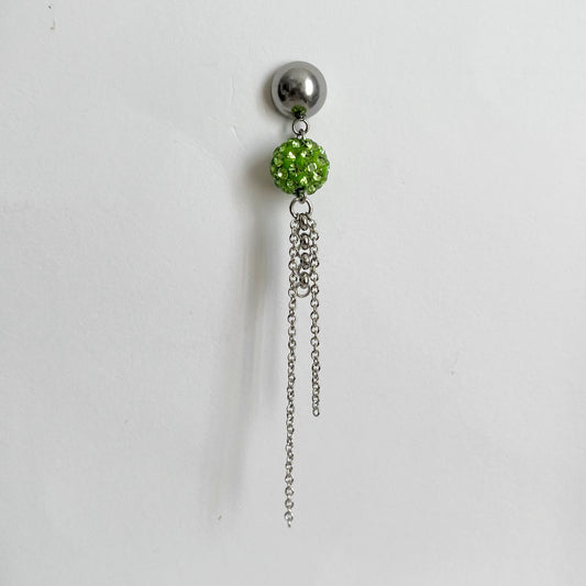 Boucle d'oreille - Shamballa vert