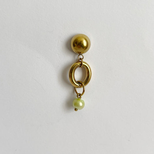 Boucle d'oreille - Perle verte