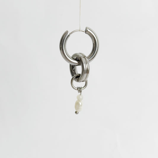 Boucle d'oreille - Acier inoxydable et perles