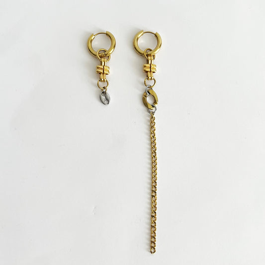 Paire de boucles - Asymétrie dorée