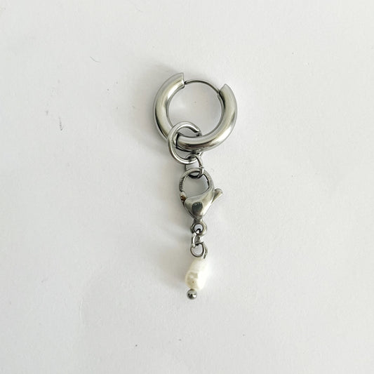 Boucle d'oreille - Mousqueton & perle