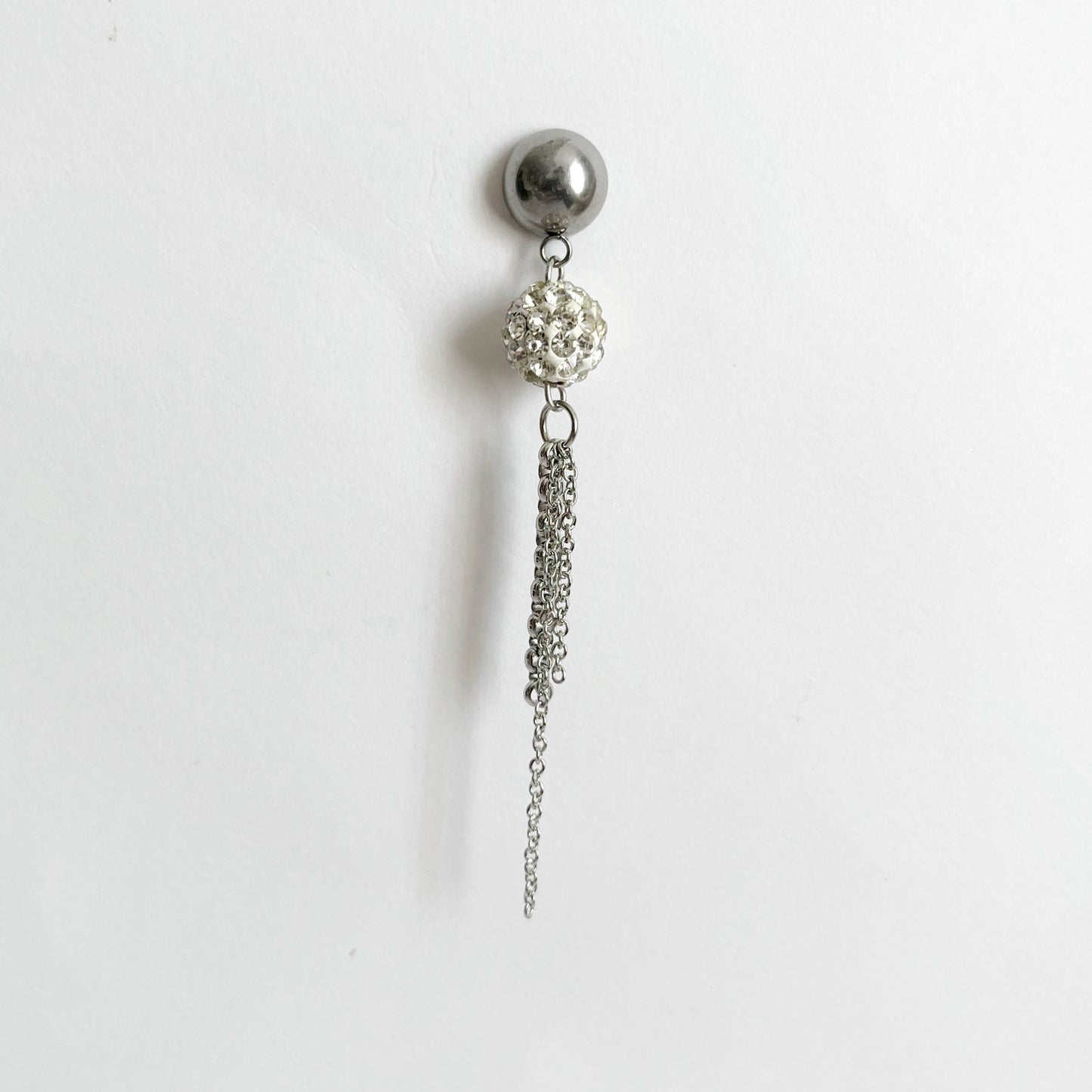 Boucle d'oreille - Shamballa blanc