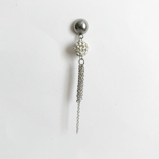 Boucle d'oreille - Shamballa blanc