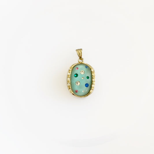 Collier goutte colorée - P23.09